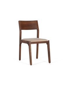 Ensemble de 2 chaises en bois d'acacia et recouvertes de tissu