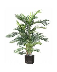 Joli palmier areca artificiel en pot multitroncs H 180 cm Vert