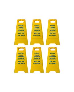 Chevalet de signalisation "ENTREZ, NOUS SOMMES OUVERTS" - Lot de 6