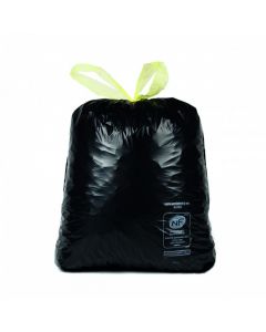 Lot de 100 sacs poubelle noirs 50L avec liens coulissants NF - Delaisy Kargo