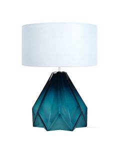 Lampe de salon Helsinki verre bleu petrole P40xD40xH53cm
