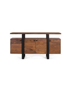 Buffet à 4 portes en palissandre et pieds en métal