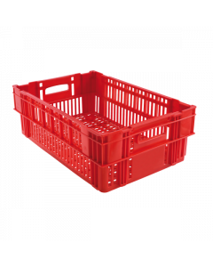 Caisse ajourée empilable emboîtable 600 x 400  - Rouge 37 L Gilac