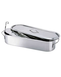 Poissonnière en inox avec grille 50cm