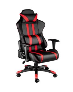 Fauteuil de bureau chaise siège sport gamer avec coussin de tête et lombaires noir/rouge
