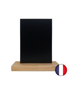 Porte menu de table en bois brut dimensions 21 x 6,5 x 2,4 cm avec ardoise A5 - Lot de 2