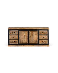 Buffet de style industriel réalisé à la main en bois de manguier 2m