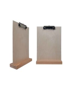 Porte menu de table en bois brut dimensions 21 x 6,5 x 2,4 cm avec porte document bois A4 - Lot de 2