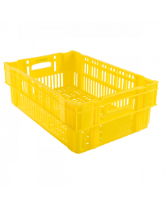 Caisse ajourée empilable emboîtable 600 x 400  - Jaune 37 L Gilac