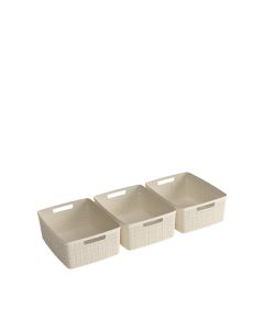 JUTE RECYCLING Set de 3 paniers de rangement M 12L - Veba