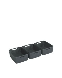 JUTE RECYCLING Set de 3 paniers de rangement M 12L - Veba