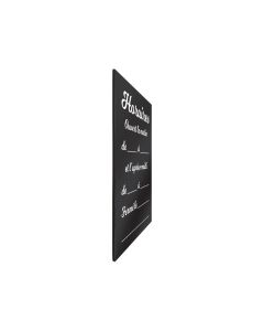 Panneau PVC "HORAIRES" fond noir brillant format A5 avec fixation ventouse
