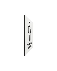 Panneau PVC "TOILETTES HOMME" fond blanc format A5 avec fixation ventouse