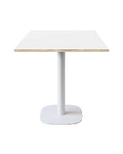Table 70x70cm - modèle Round pied blanc blanc chants bois