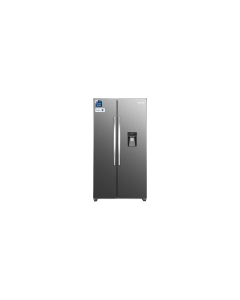 Réfrigérateur Américain Winia WFRN H650D2X avec Distributeur d'Eau, 529L, Classe F, 40dB, Inox Style