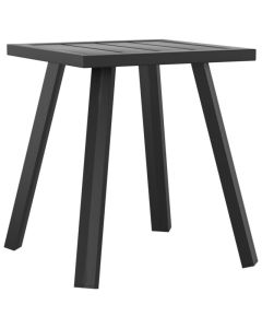 Table de jardin anthracite en acier avec design à lattes