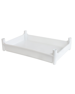 Bac sur pieds empilable 540 x 360 mm  - Blanc 10 L Gilac