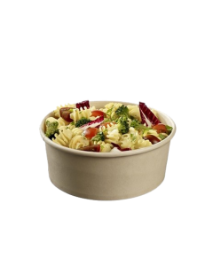 Bowl en Fibre de Bambou avec Couvercle PET 750 ml - Lot de 300 - Natural Bambou