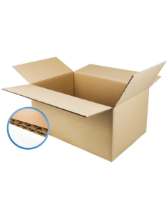 Caisses cartons double cannelure brun 20x60x15 cm par 15 unités