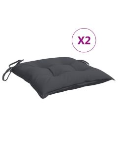 Coussins de chaise lot de 2 anthracite 50x50x7 cm tissu oxford