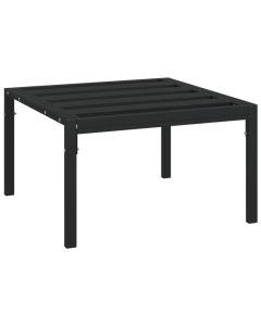 Table basse de jardin en acier noir 60x60x35 cm - Design à lattes intemporel
