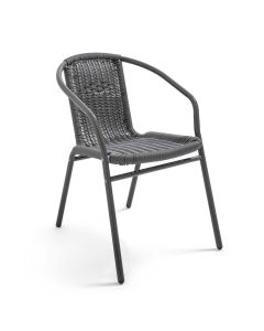 Chaise de terrasse aluminium et résine gris
