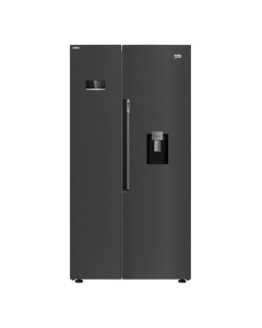 Réfrigérateur américain Beko GN163241DXBRN avec fabrique de glaçons et alarme porte ouverte, capacité 576L, classe énergétique E
