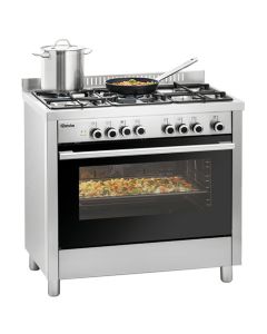 Cuisinière à gaz 5 Feux et Four Multifonction - Bartscher