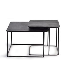 Table basse plateau bronze et pieds métal