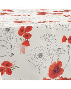 Nappe Anti-taches Poppies Rouge - Rectangle 150 x 350 cm