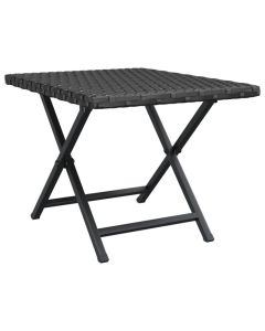 Table pliable en résine tressée noire pour jardin, balcon et patio - 45x35x32 cm