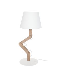 Lampe à poser Geri bois naturel blanc P16xD16xH44cm