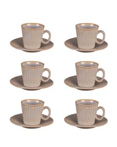 Coffret de 6 tasses à café avec sous tasses Liv