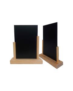 Porte menu de table en bois brut avec ardoise format A5 - Lot de 2 - Fabrication française
