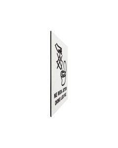 Panneau PVC "NE RIEN JETER DANS LES TOILETTES" fond blanc format A5 avec fixation ventouse