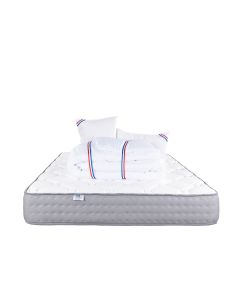 Matelas 140x200 cm, Zen, 20 cm, mémoire de forme, ferme, face été/hiver + 2 oreillers + couette