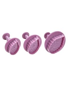 Lot de 3 emporte-pièces poussoir motif feuille Zenker Sweet Sensation