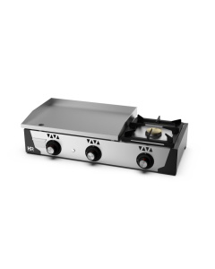 Plancha gaz 15 mm avec réchaud, idéale pour une cuisson saine et rapide
