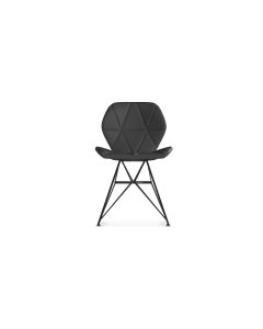 Chaise de salle à manger imitation cuir et pieds en métal noir Design scandinave - Maxe