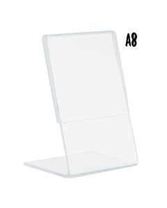 Porte-affiche en  L |  acrylique transparent | Format A8 - Securit