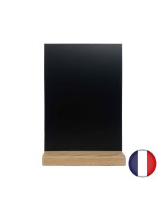 Porte menu de table en bois brut dimensions 21 x 6,5 x 2,4 cm avec ardoise A4 - Lot de 2