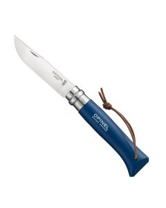 Couteau Baroudeur n°8 - lame 8.5 cm bleu avec lien en cuir