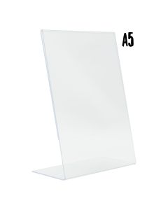 Porte-affiche en  L -  acrylique transparent - Format A5 - Securit