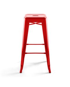 Tabouret de bar en métal brillant rouge