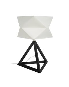 Lampe à poser Tétaèdre 1T bois bois noir P38xD38xH52cm