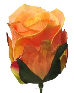 tête de rose Artificielle D 5 cm sur tige idéale mariage Rose-orange