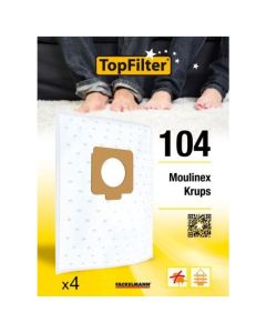 Lot de 4 sacs aspirateur pour Moulinex Krups TopFilter Premium