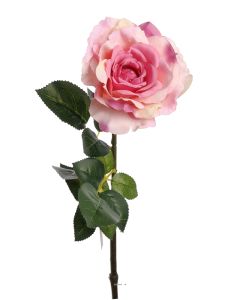 Rose Maya artificielle Rose beaute H75cm Tête superbe 12cm 4 feuilles