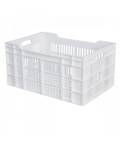 Caisse ajourée avec poignées 600 x 400  - Blanc 60 L Gilac