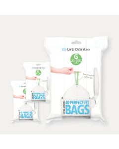 Lot de 6 distributeurs de 40 sacs poubelles 23/30 l blanc code G (dont 1 offert)